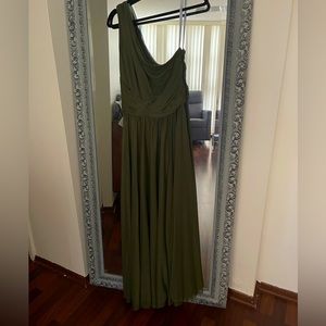 Green one shoulder dress
